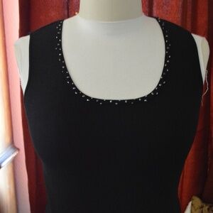 Alfani Knit Top - Silk BLend -Beaded neckline.  XL